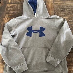 Boys YLG Under Armour Gray and Blue Hoodie